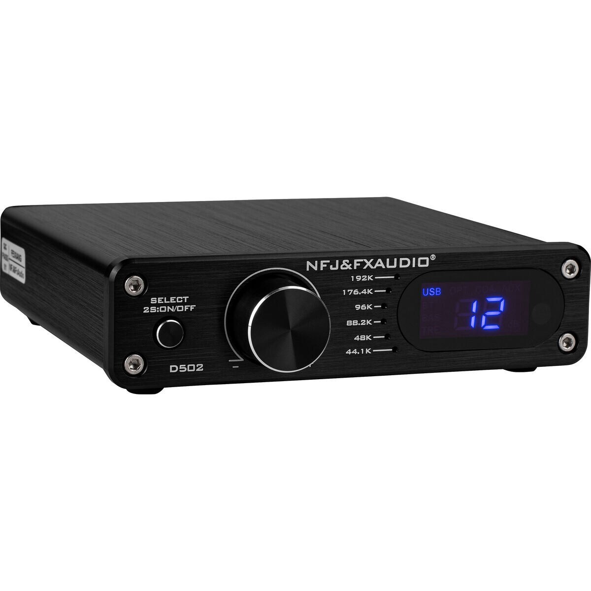 FXAudio D502 HiFi DAC Decoder Digital Amplifier with Subwoofer Output 2 x 60W Black